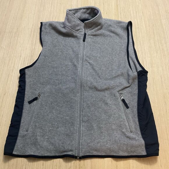 Vintage 90s GAP Sherpa Fleece Vest Mens XL Gray Full Zip GORPCORE Outdoors Y2K - Picture 1 of 6